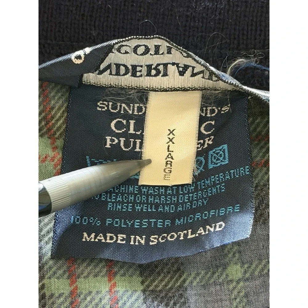 vintage 1990s Sunderland of Scotland V-neck plaid pullover windshirt sweater 2XL
